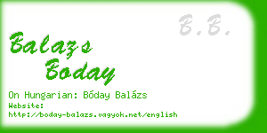 balazs boday business card