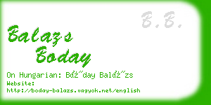 balazs boday business card